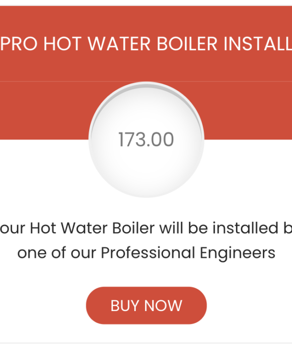 Pro Hot Water Boiler installation pricing table