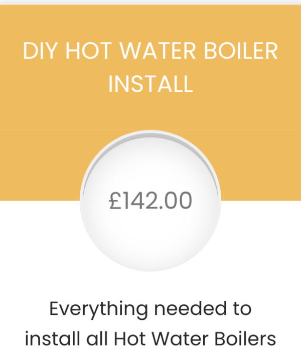 DIY Hot Water boiler Install pricing table