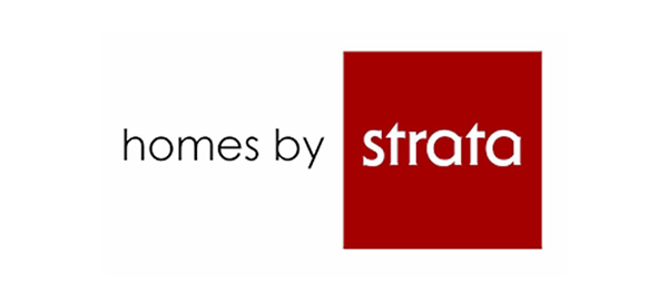 Homes by Strata logo on white background