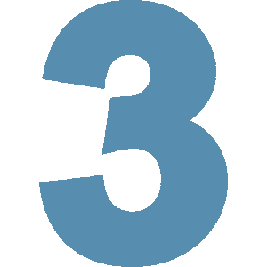 Number 3 in bold blue on transparent background