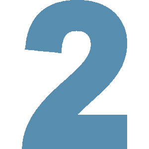 Number 2 in bold blue on transparent background